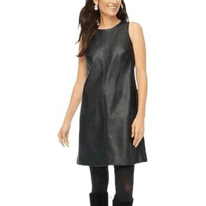 NWT J.Crew Black Faux Leather Shift Dress – Size 10